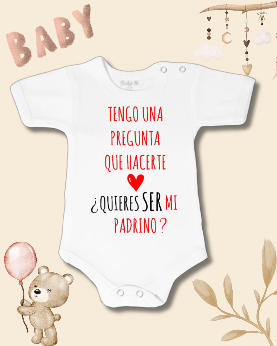 Tengo una pregunta que hacerte: ¿Querés ser mi Padrino?❤️🖤 (unisex)