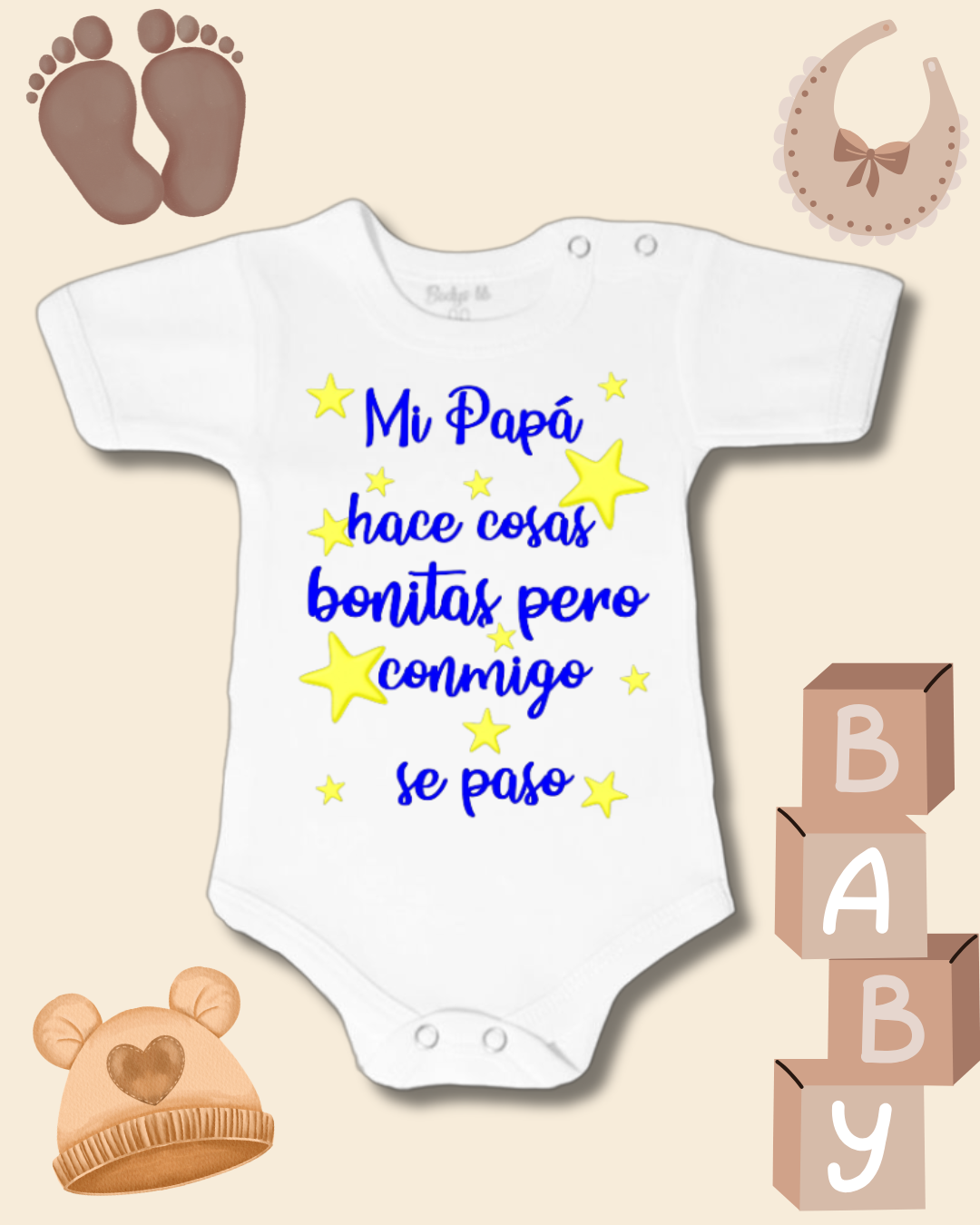 Mi papĆ” hace cosas bonitas pero conmigo se pasoš (azul con estrellas amarillas)