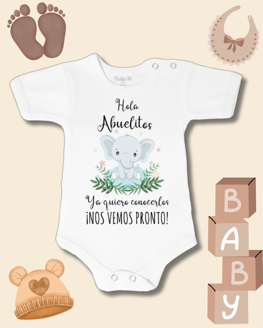 Hola Abuelitos ya quiero conocerlos nos vemos pronto! ❤️🐘(unisex)