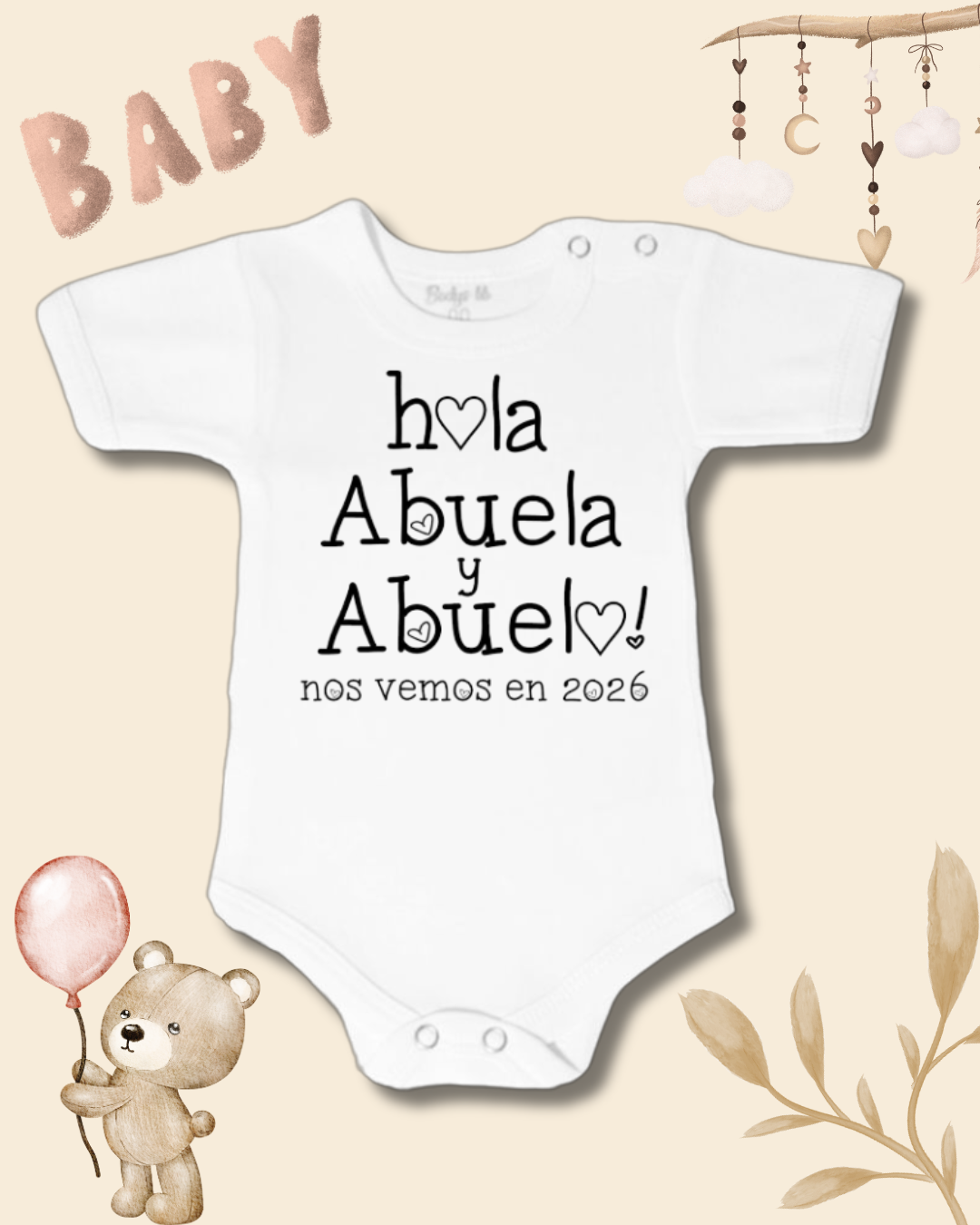 Hola Abuela y Abuelo nos vemos en 2026❤️ (unisex)