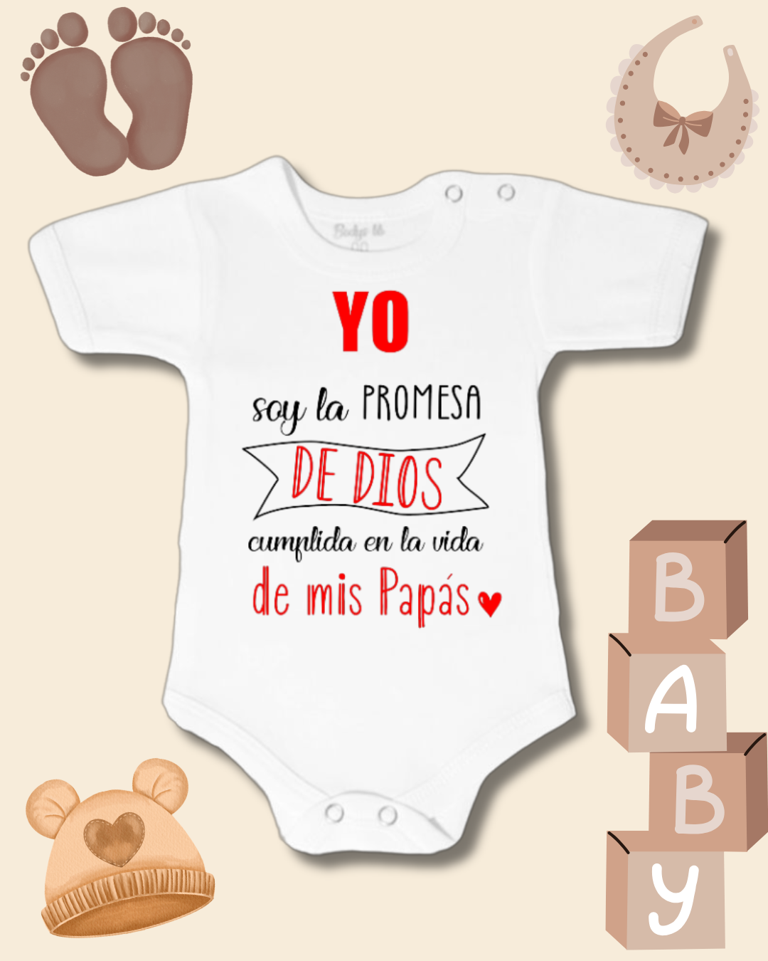Yo soy la promesa de dios cumplida en la vida de mis Papás (rojo y negro)