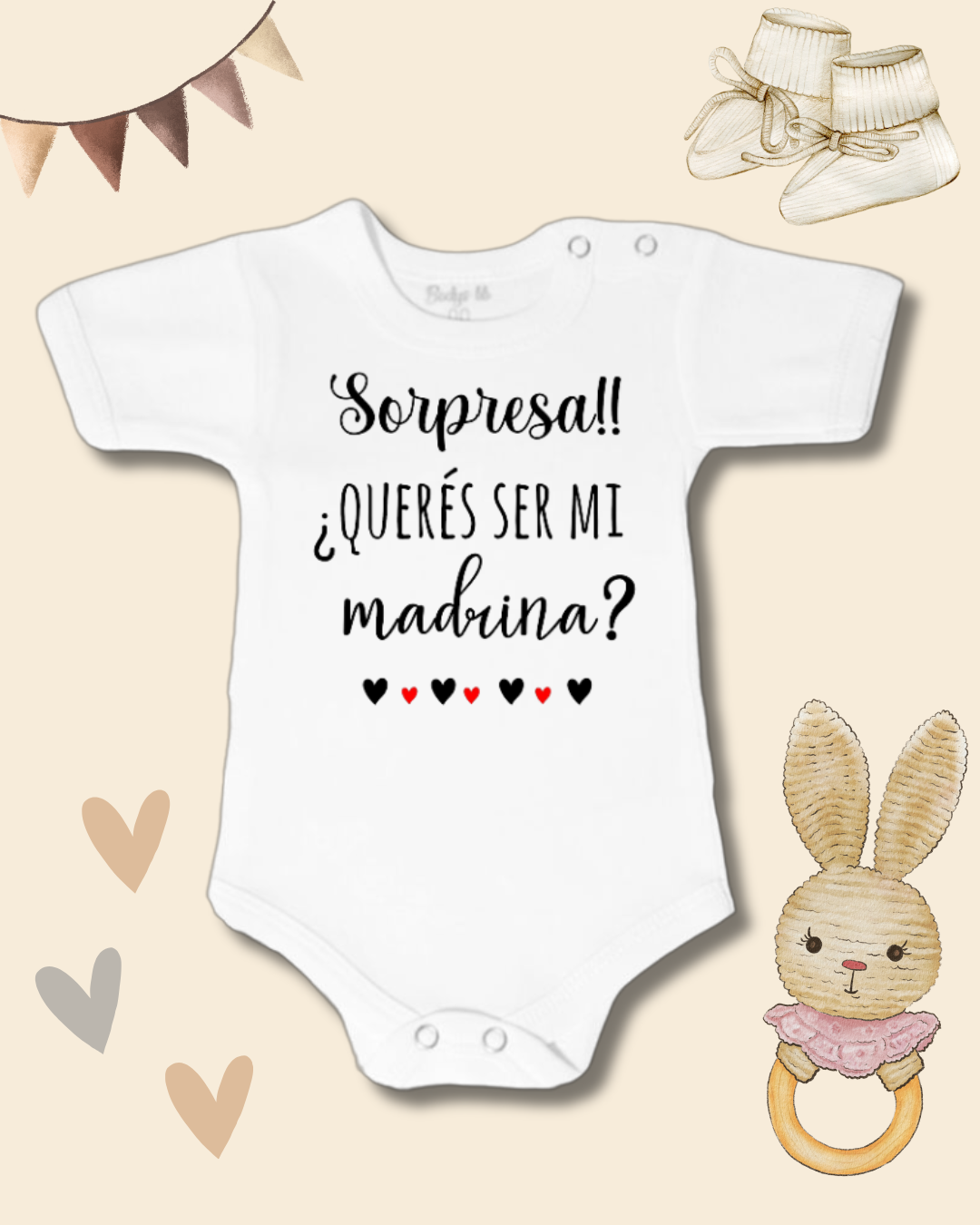 Sorpresa! Querés ser mi Madrina? ❤️🖤 (unisex)