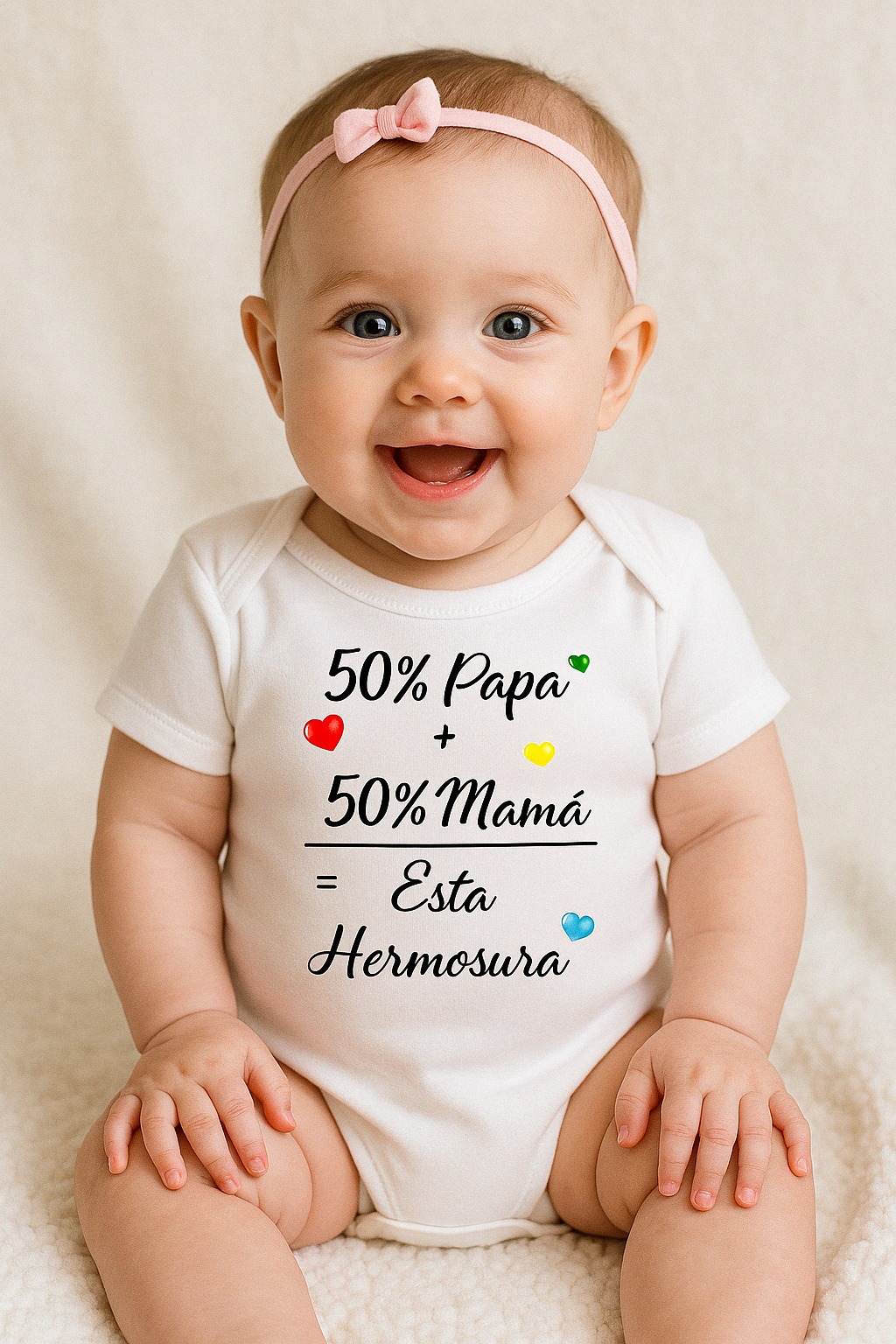 50% Papá 50% Mamá = Está hermosura (unisex)