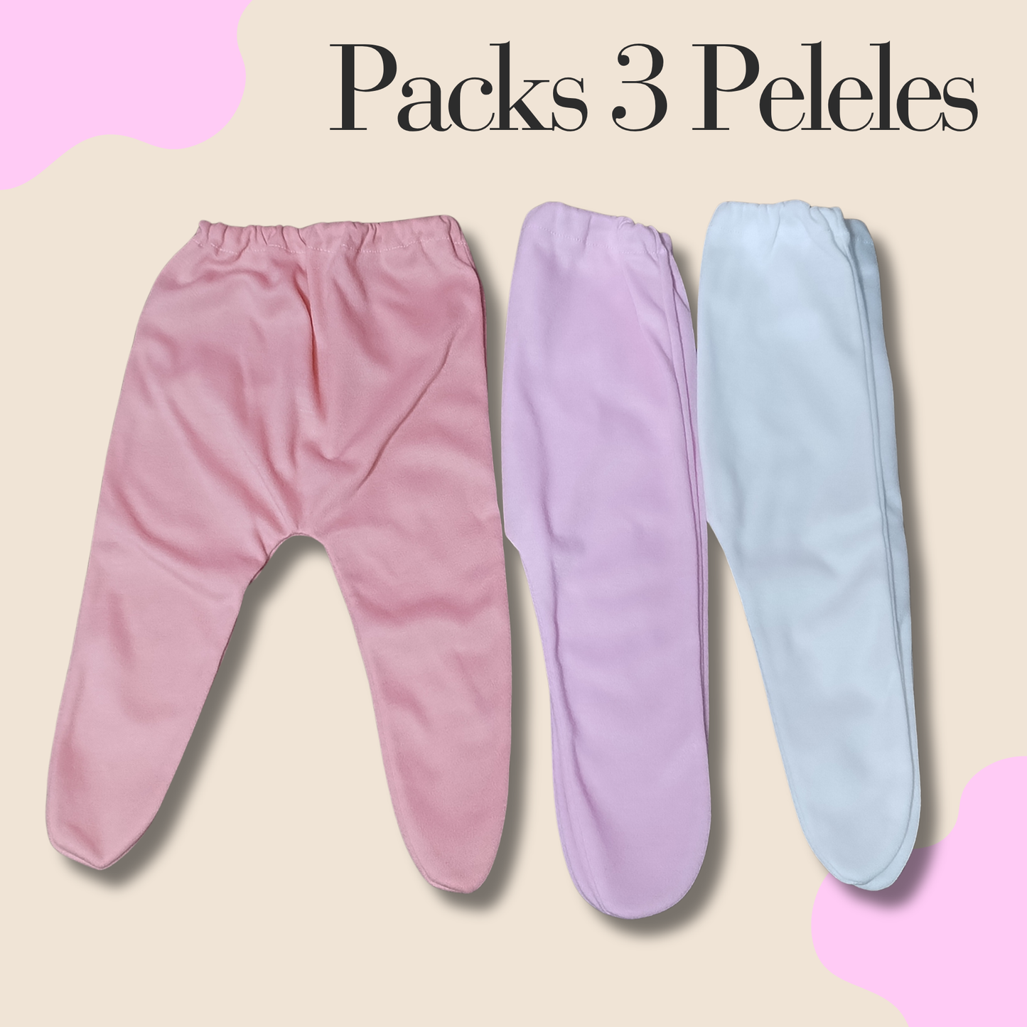 Pack 3 Peleles nena 0 a 3 meses