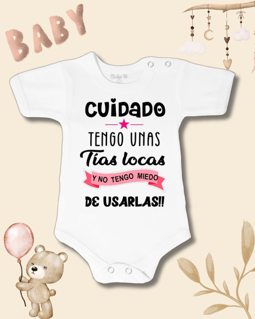 Cuidado tengo unas Tías locas y no tengo miedo de usarla 🤪 (negro y rosa)