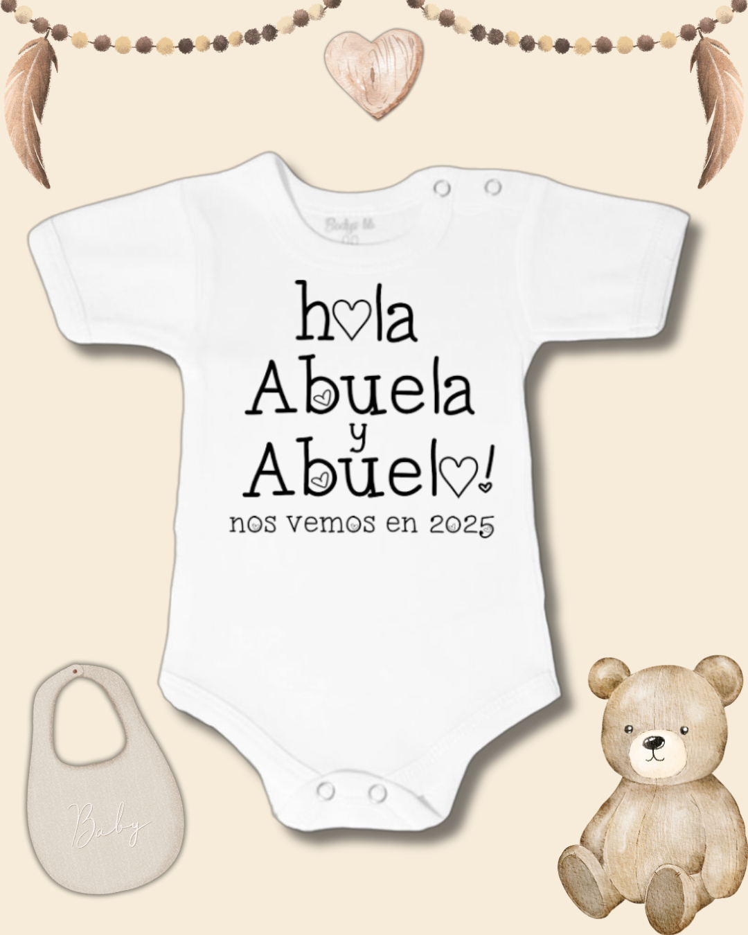 Hola Abuela y Abuelo nos vemos en 2025❤️ (unisex)