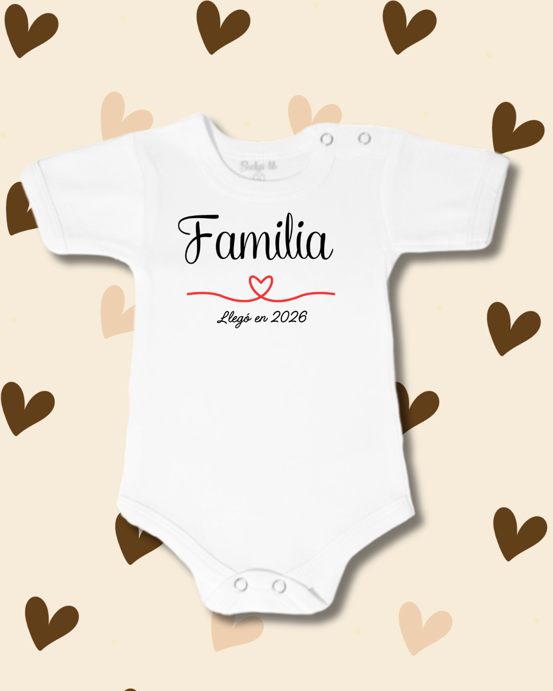 Familia llegó en 2026❤️ (letra negra y corazón rojo)