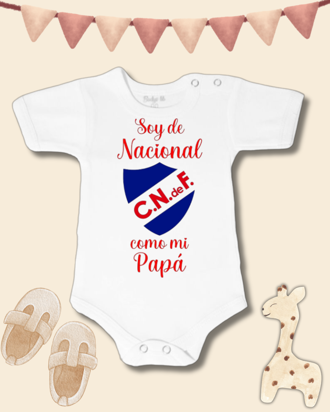 Soy del Nacional como mi Papá ❤️💙🤍 (letra cursiva más fina)