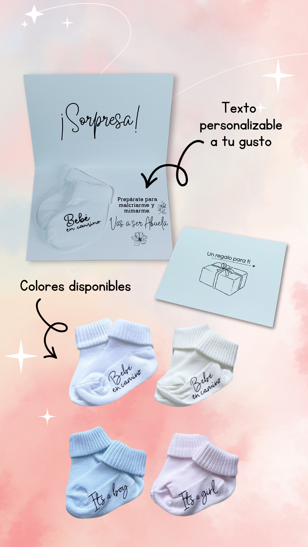 Tarjeta sorpresa para dar la noticia ❤️ con sobre♥️📩 (una vez abonado podes escribirnos y personalizamos el mensaje)