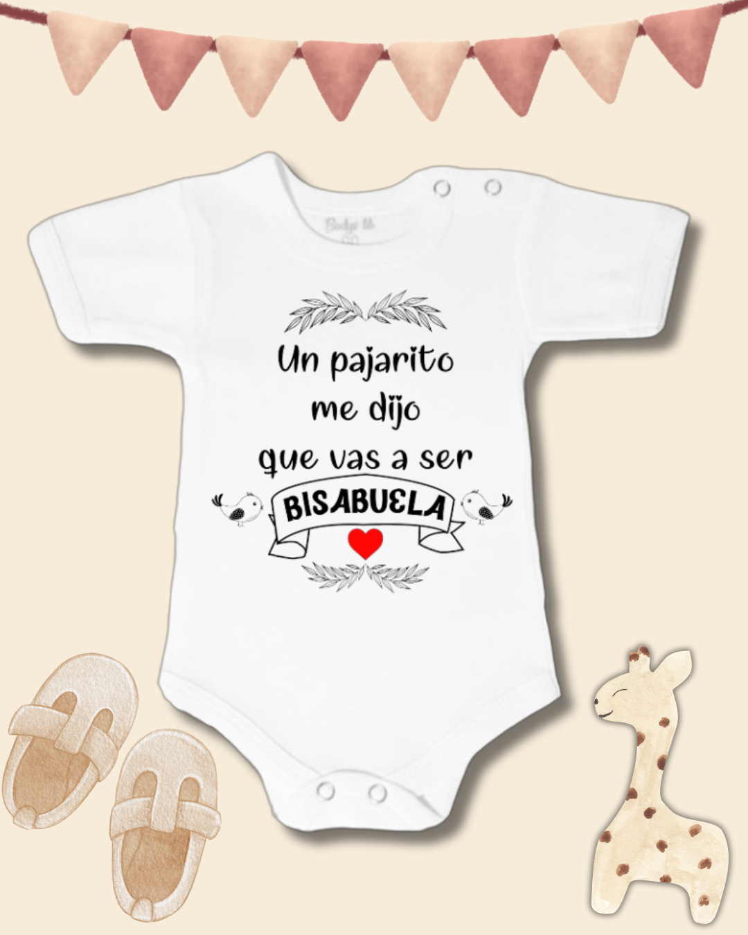 Un pajarito me dijo que vas a ser Bisabuela❤️🖤🐦(unisex)