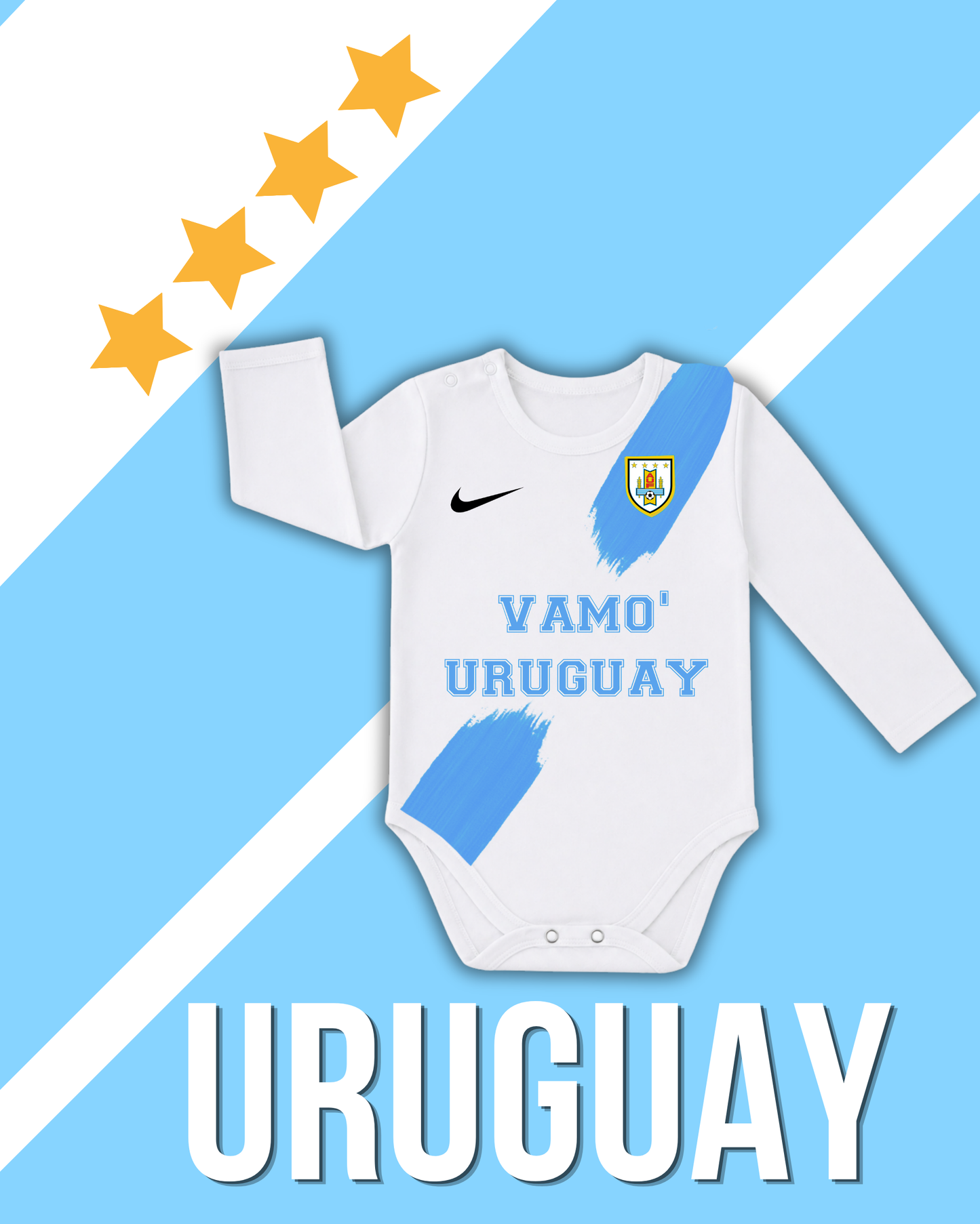Body blanco vamo' uruguay🇺🇾🩵