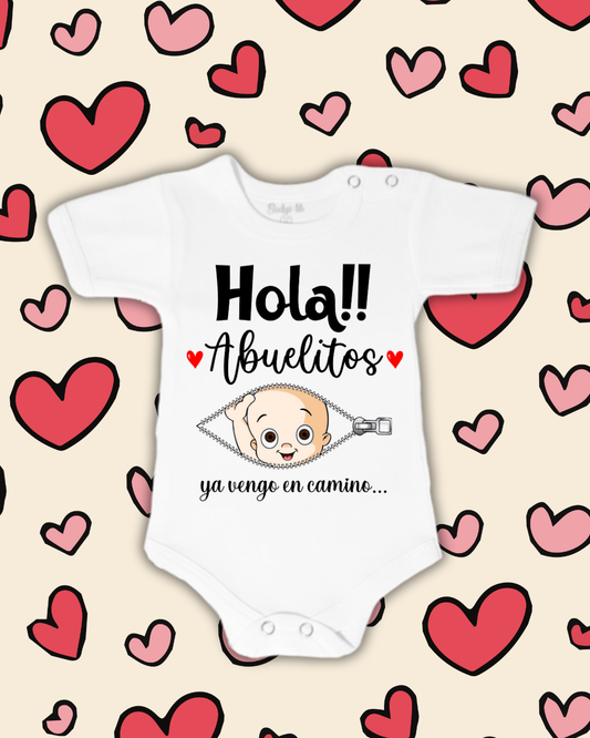Hola Abuelitos, ya vengo en camino (unisex)