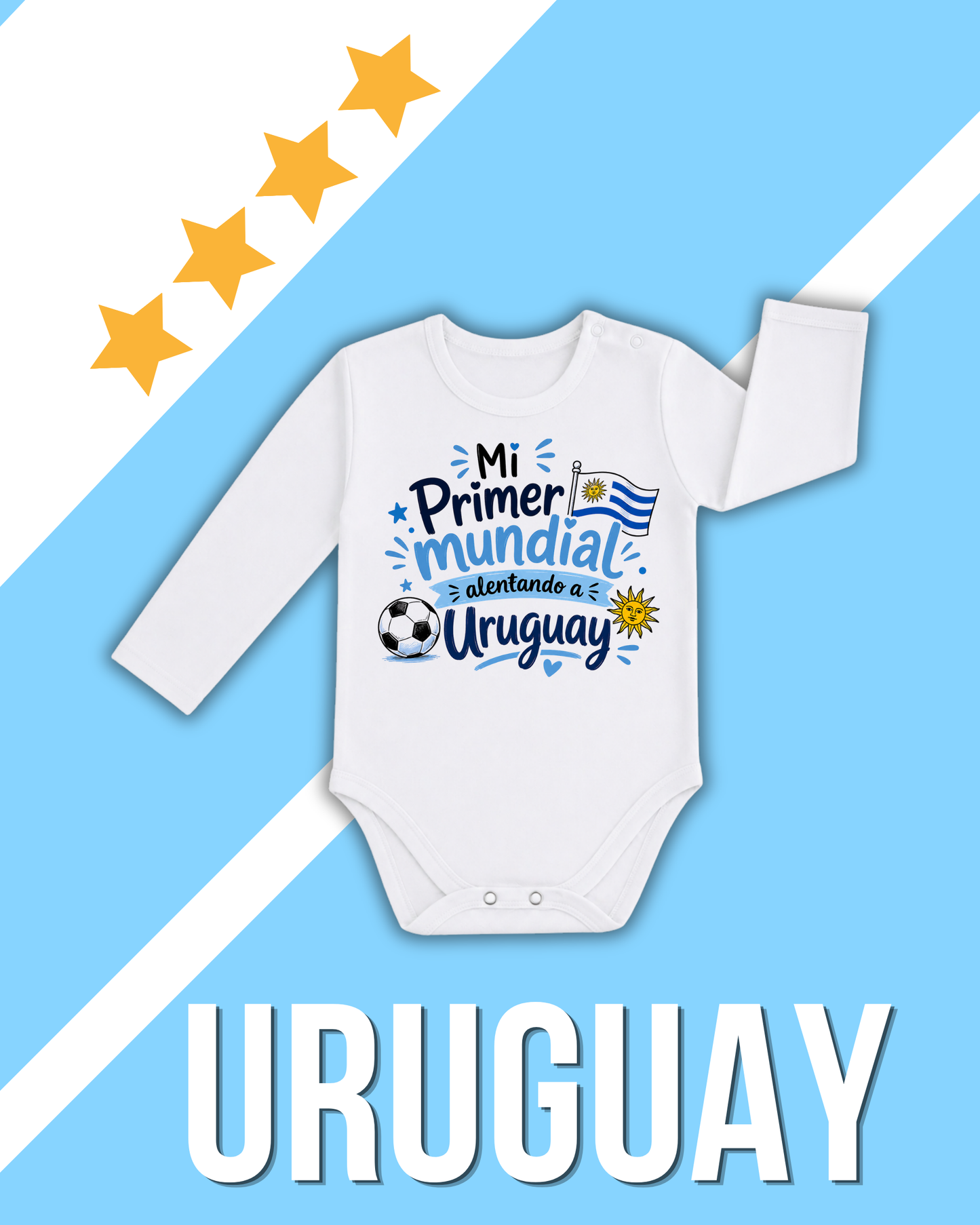 Body blanco mi primer mundial alentando a Uruguay🇺🇾🩵