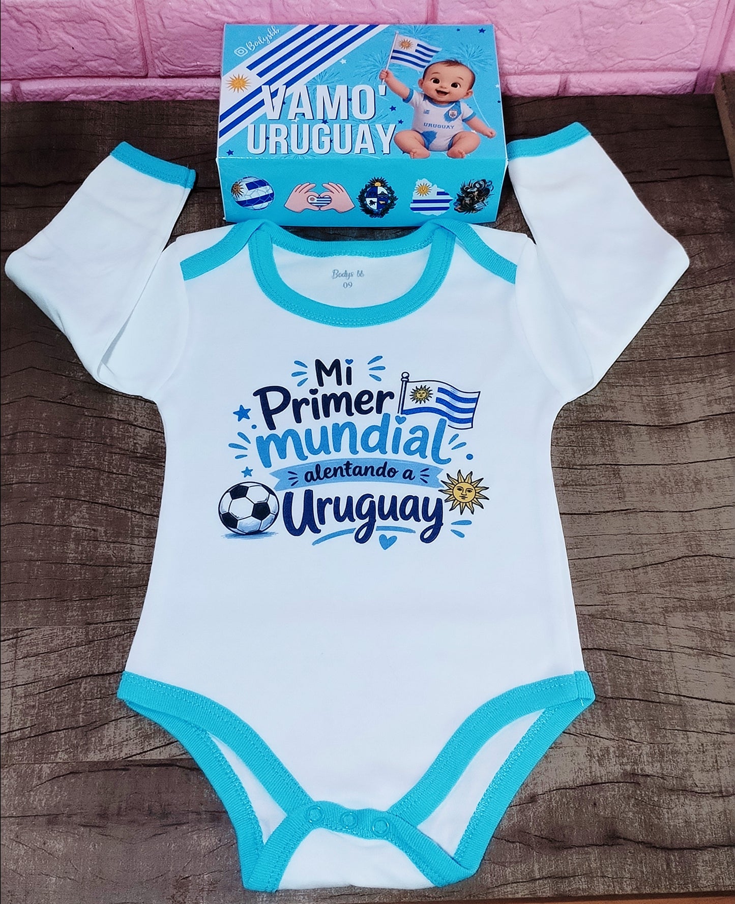 Body borde celeste mi primer mundial alentando Uruguay 🇺🇾🩵