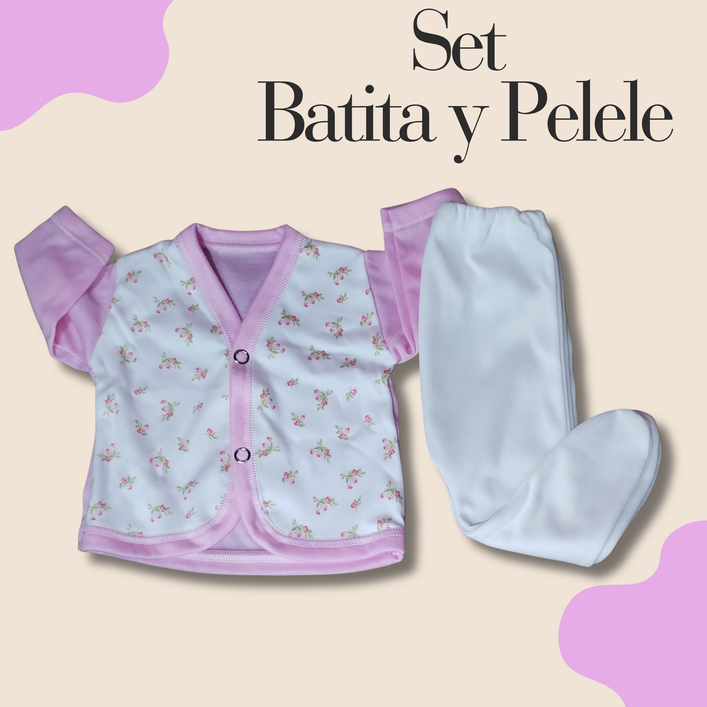 Set  Batita + Pelele  0 a 3 meses (nena)