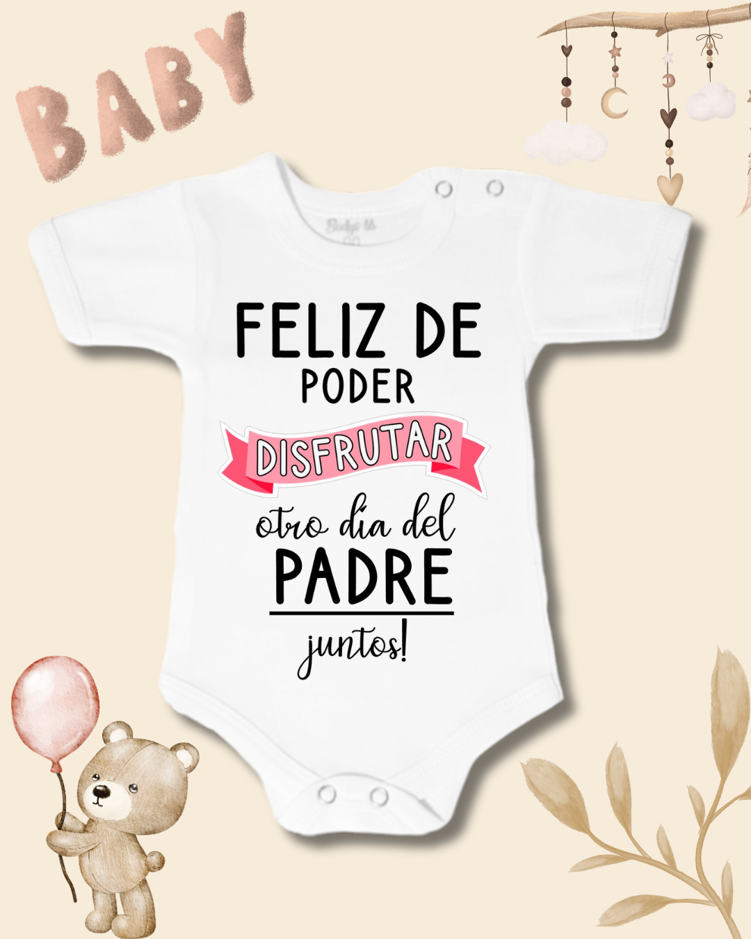 Feliz de poder disfrutar este día del padre juntos (rosado y negro)