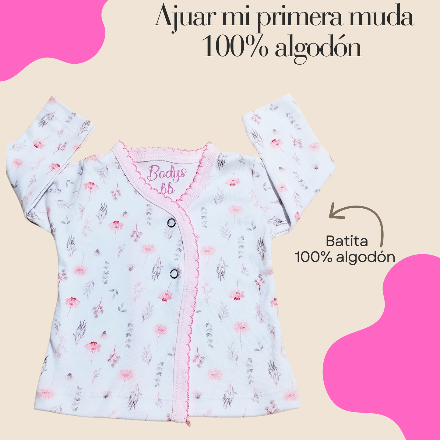 Conjunto Primera Muda 100% algodón 🩷 (ovejita🐑)