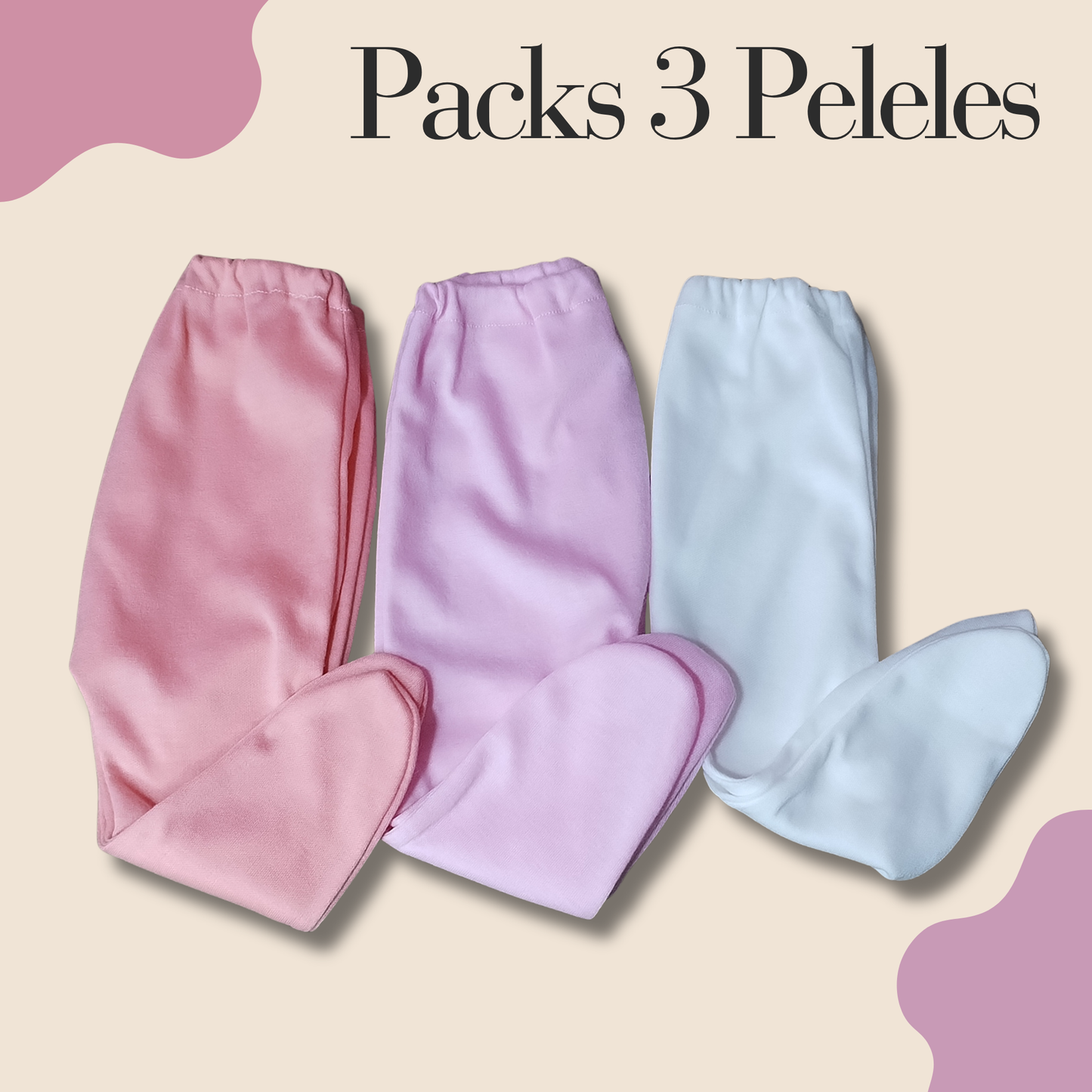 Pack 3 Peleles nena 0 a 3 meses