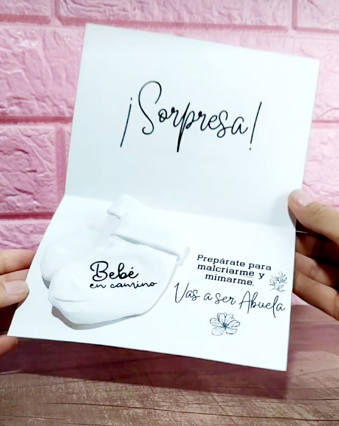 Tarjeta sorpresa para dar la noticia ❤️ con sobre♥️📩 (una vez abonado podes escribirnos y personalizamos el mensaje)