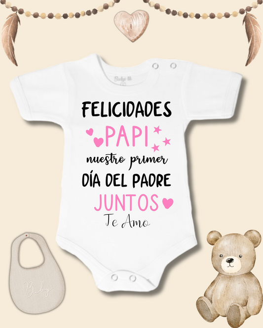Felicidades Papi nuestro primer Día del padre juntos💕 te amo (rosado y negro)