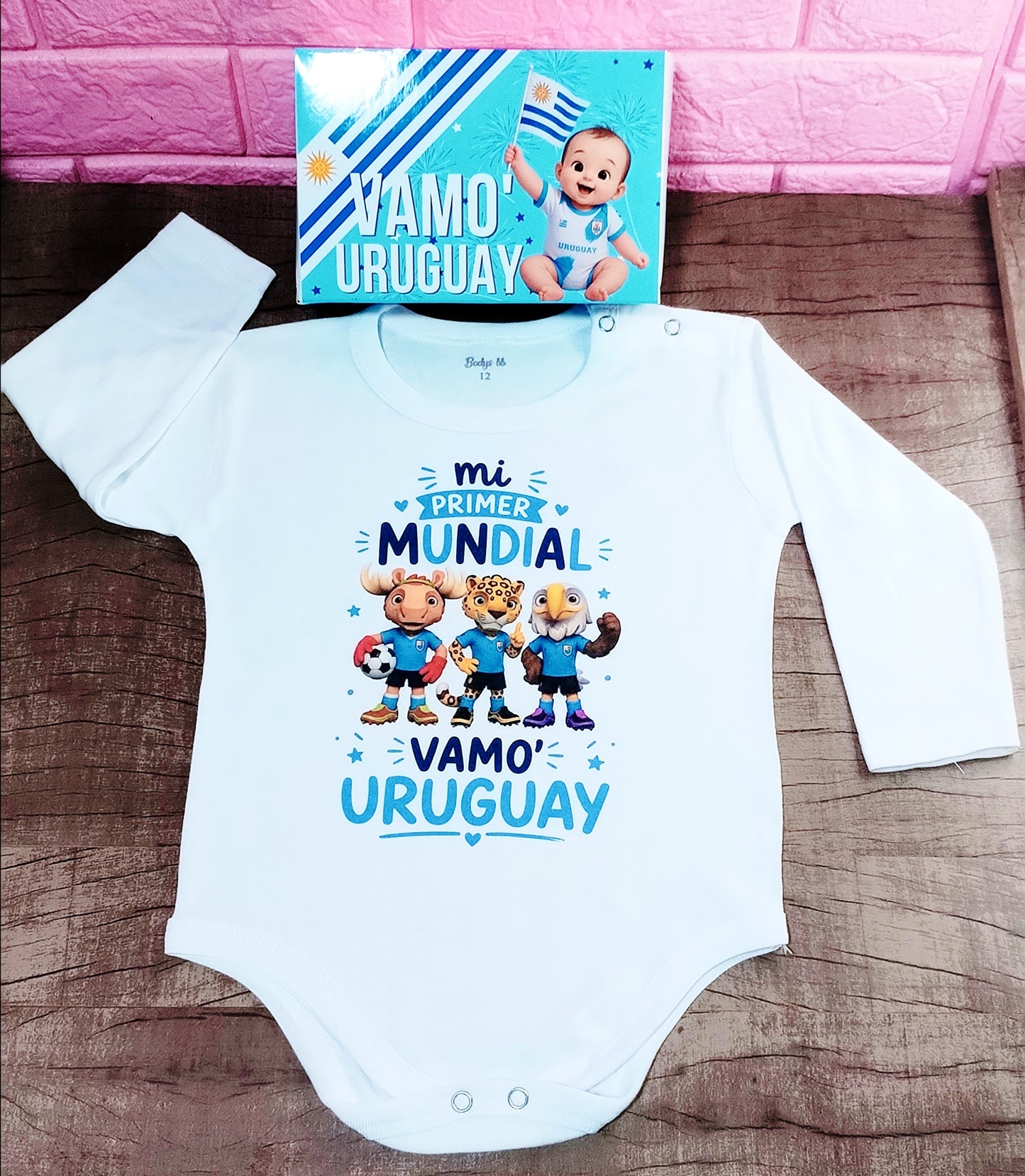 Body blanco mi primer mundial vamo' Uruguay 🇺🇾🩵 (mascotas)