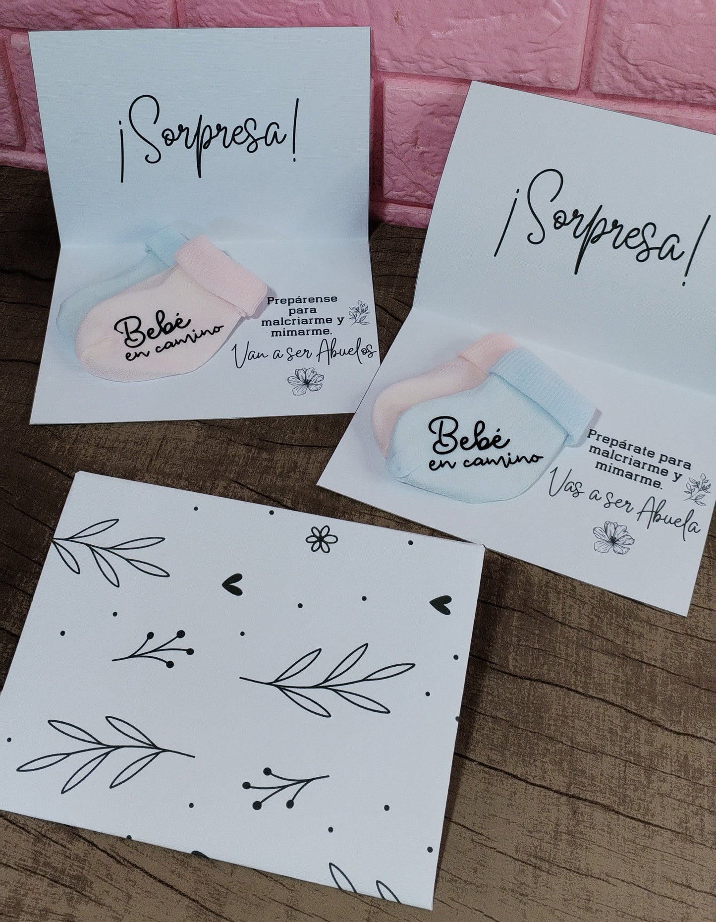 Tarjeta sorpresa para dar la noticia ❤️ con sobre♥️📩 (una vez abonado podes escribirnos y personalizamos el mensaje)