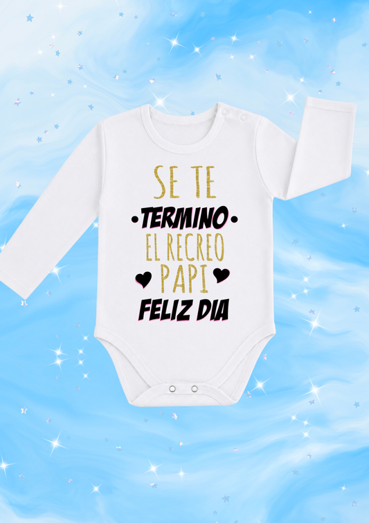 Se te terminó el recreo papi feliz día (negro y dorado)
