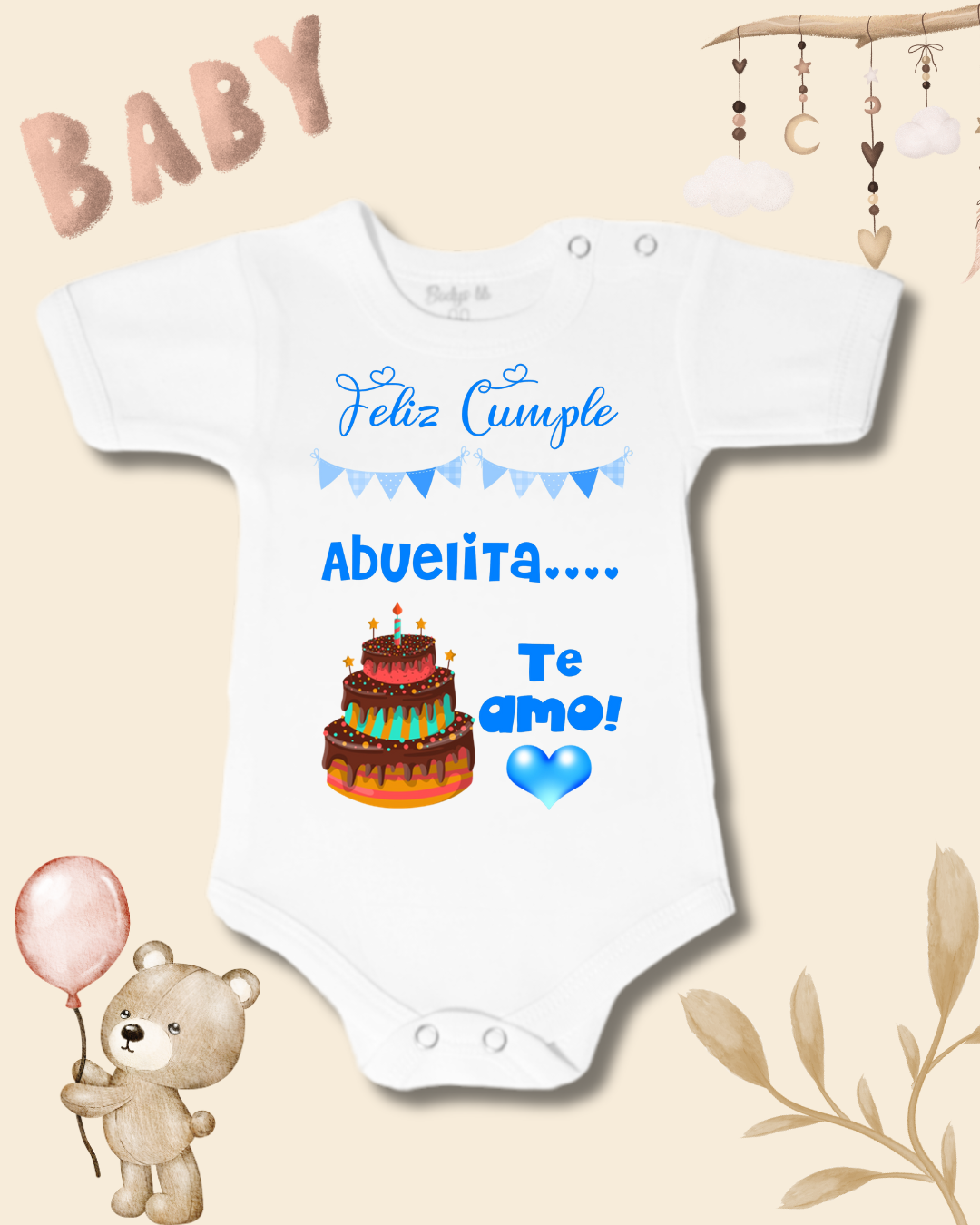 Feliz cumple Abuelita Te Amo!🩵🎂 (celeste)