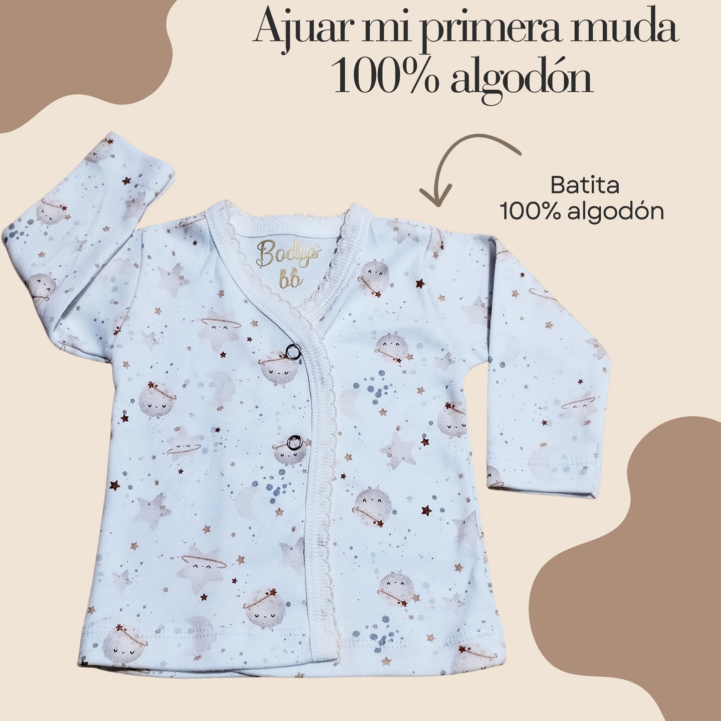 Conjunto Primera Muda 100% algodón 🤎 (osito beig🐻)