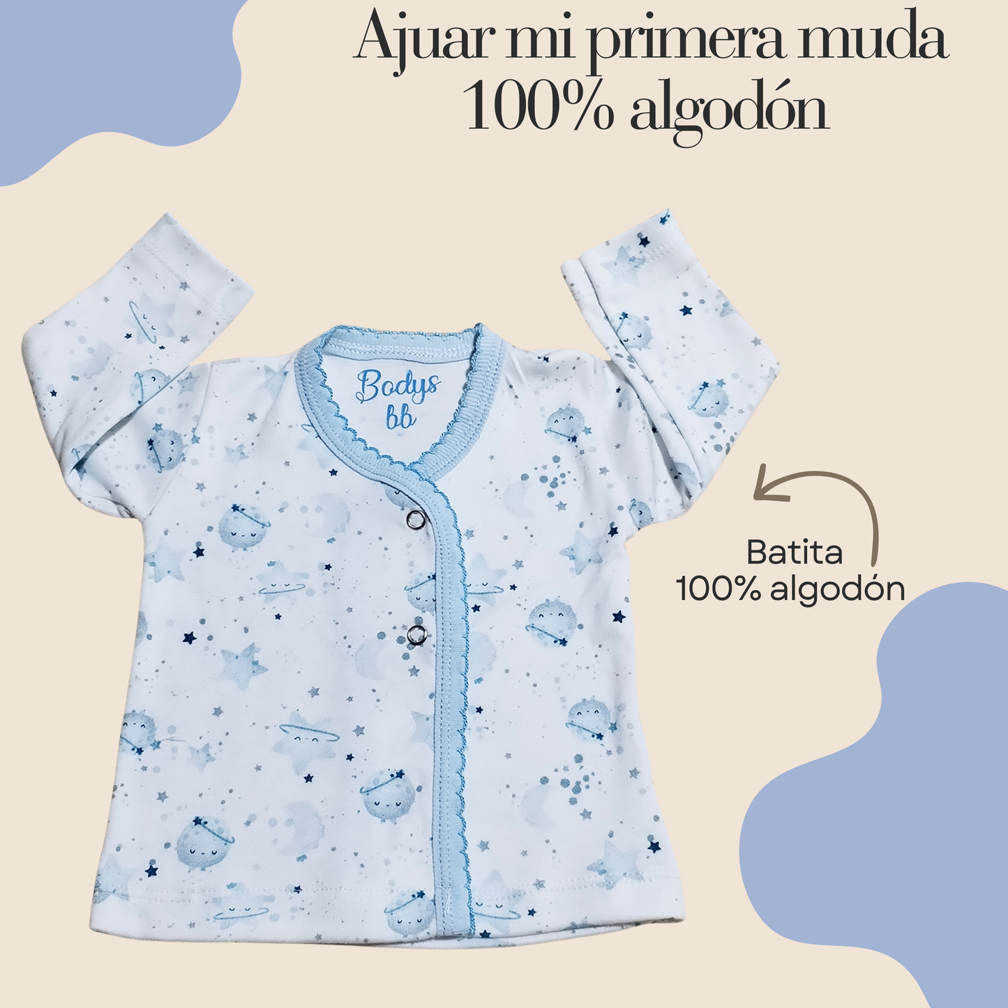 Conjunto Primera Muda 100% algodón 🩵 (León🦁)