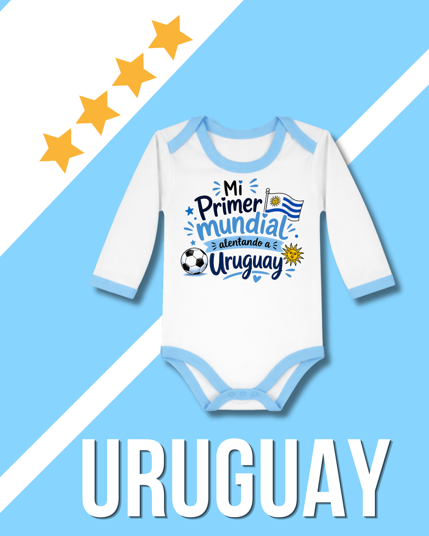 Body borde celeste mi primer mundial alentando Uruguay 🇺🇾🩵