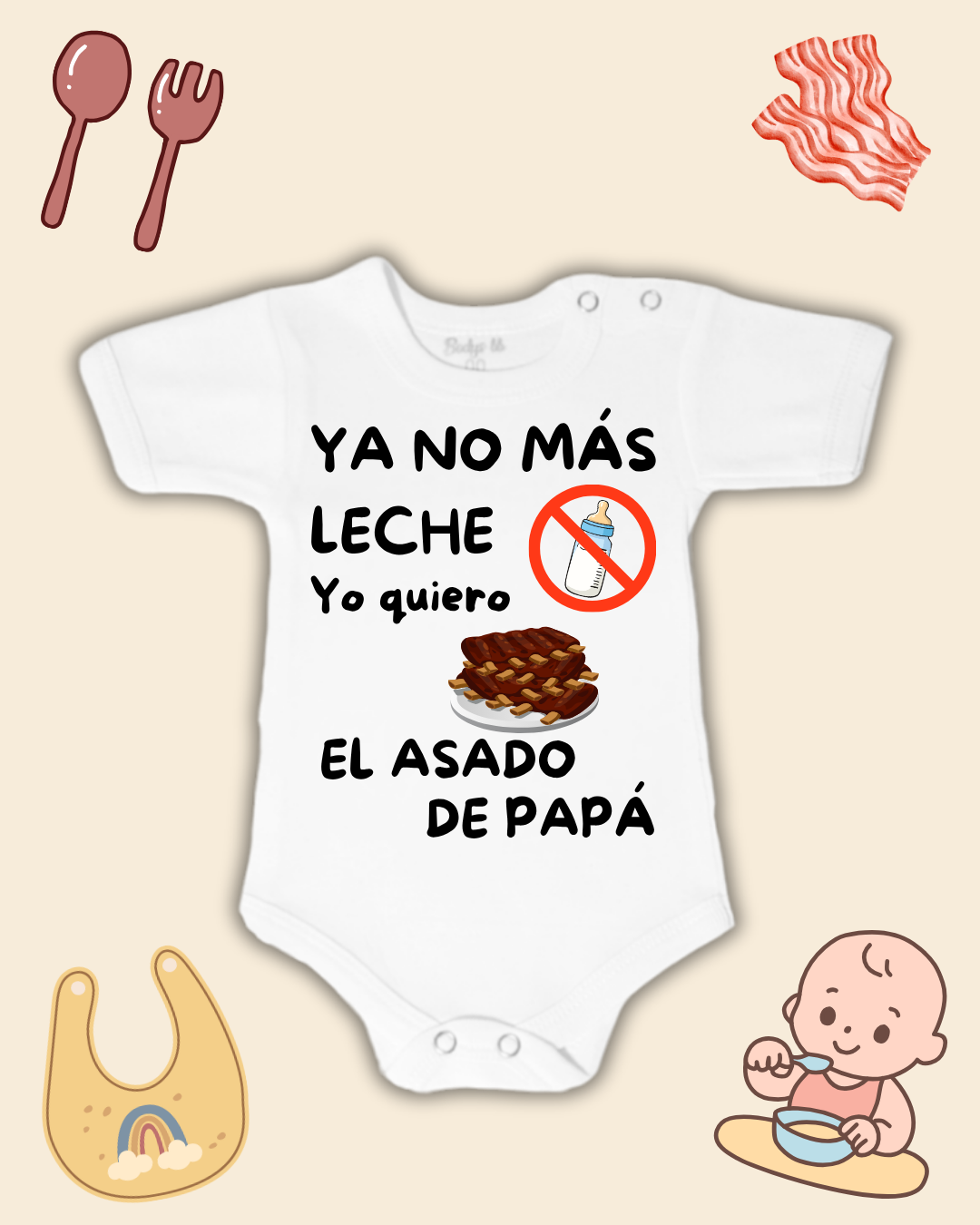 Y no más leche 🍼🚫 Yo quiero el asado de papá 🥩🍖😋