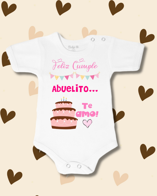 Feliz cumple Abuelito Te Amo!🩷🎂 (Rosado)