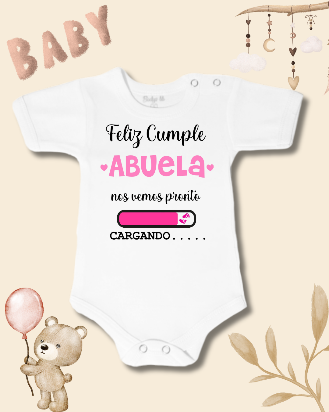 Feliz cumple Abuela nos vemos pronto🩷🎂🎁 (Rosado)