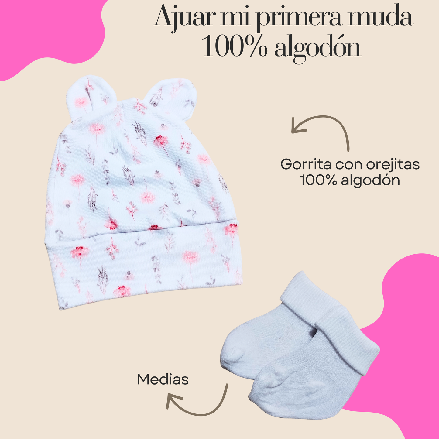 Conjunto Primera Muda 100% algodón 🩷 (ovejita🐑)